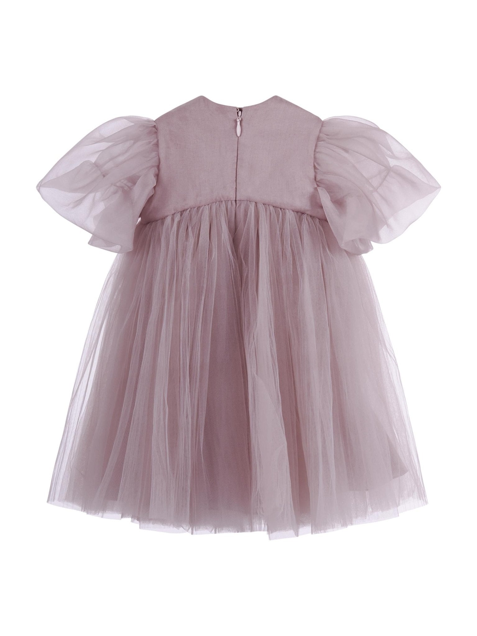 Abito per neonata Maison Ava rosa con decorazione in cristalli - Rubino Kids