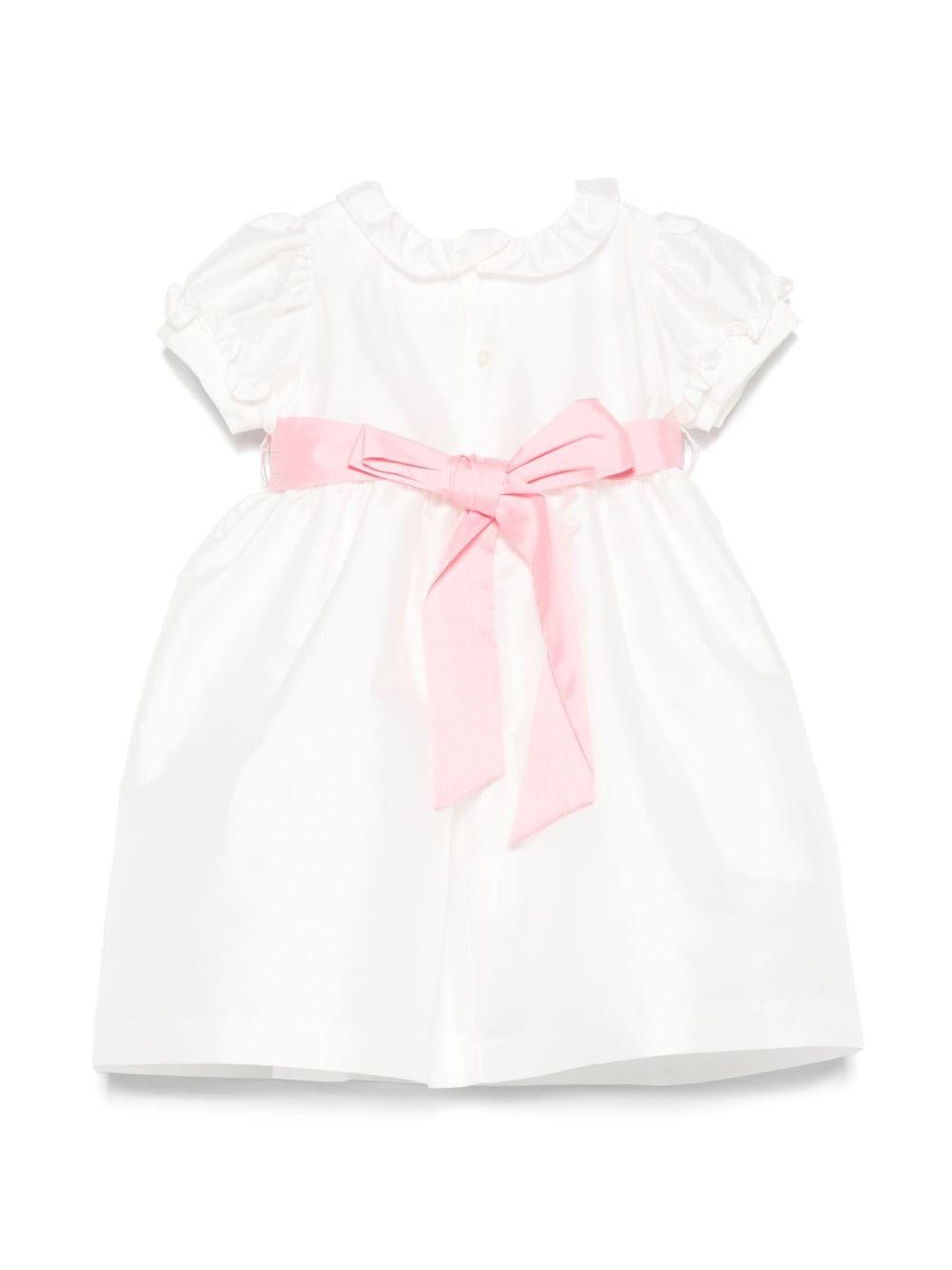 Abito per neonata Mariella Ferrari bianco con cintura rimovibile - Rubino Kids