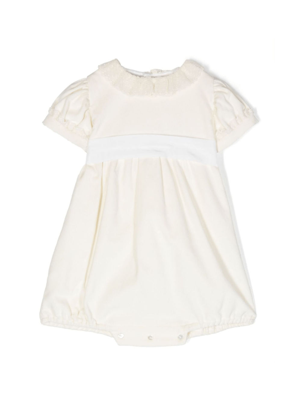 Abito per neonata Mariella Ferrari bianco svasato con cintura - Rubino Kids