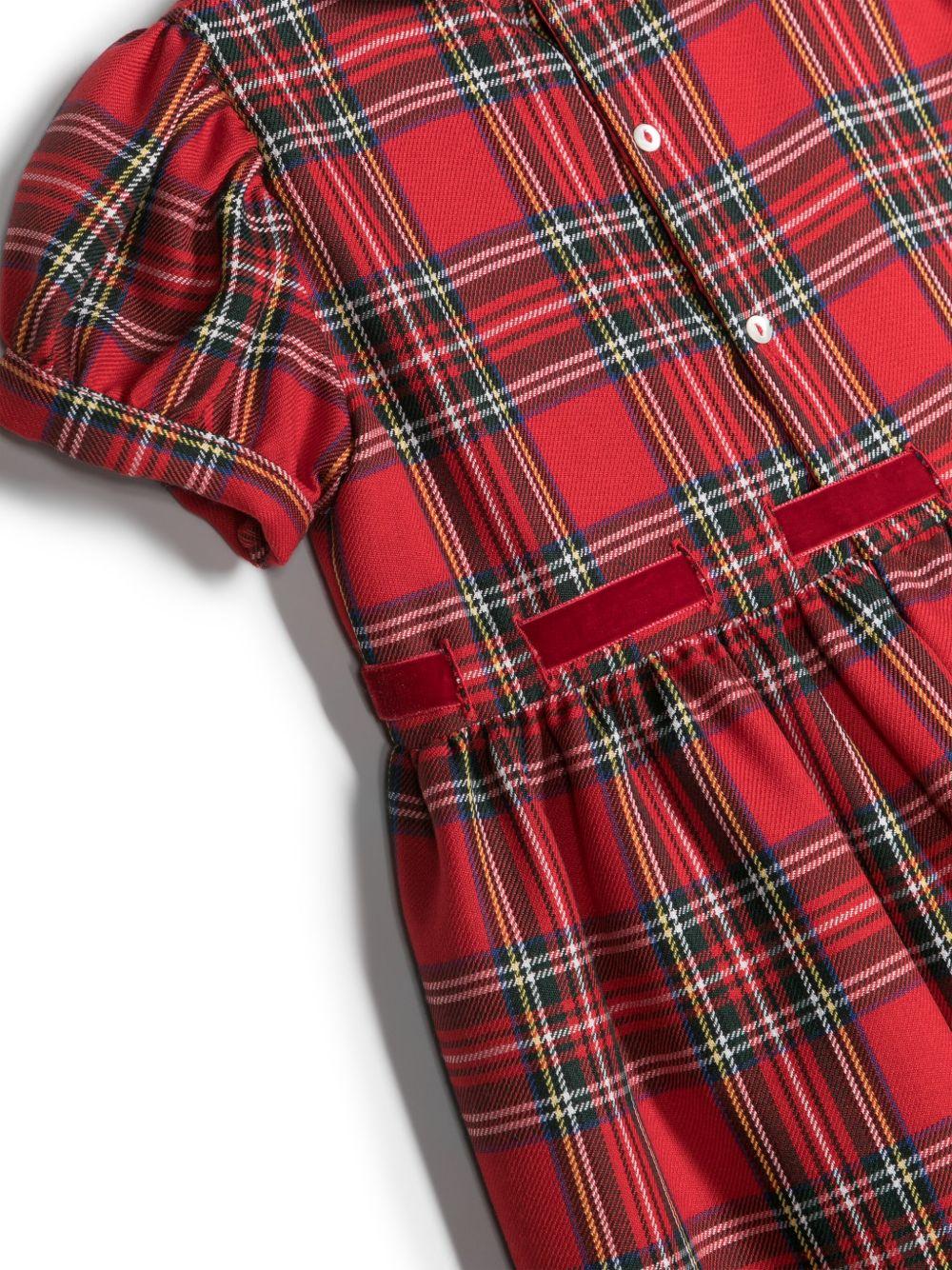 Abito per neonata Mariella Ferrari rosso con motivo tartan - Rubino Kids