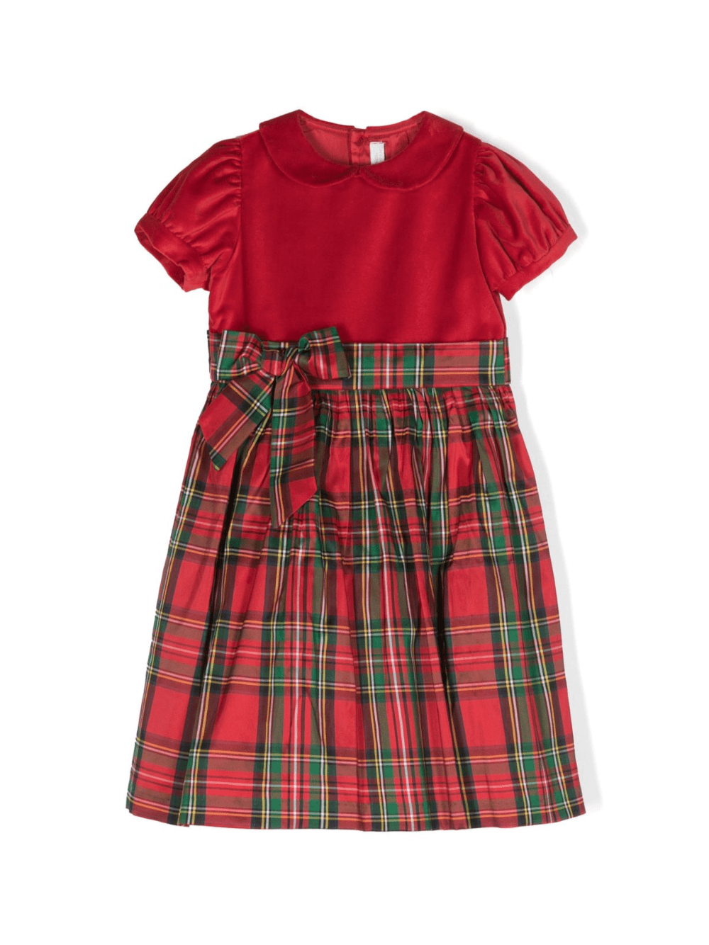 Abito per neonata Mariella Ferrari rosso con motivo tartan - Rubino Kids