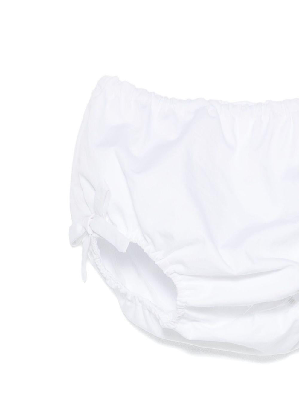 Abito per neonata Mi Mi Sol bianco con ricamo e dettagli con fiocchi - Rubino Kids