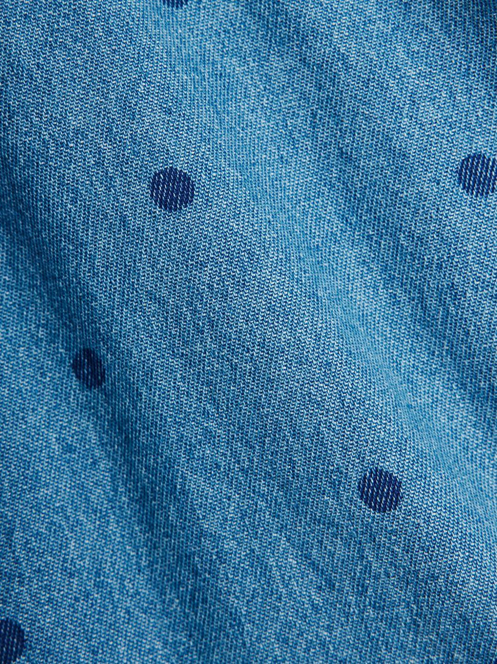 Abito per neonata Mini Rodini denim con ricamo bassotto - Rubino Kids