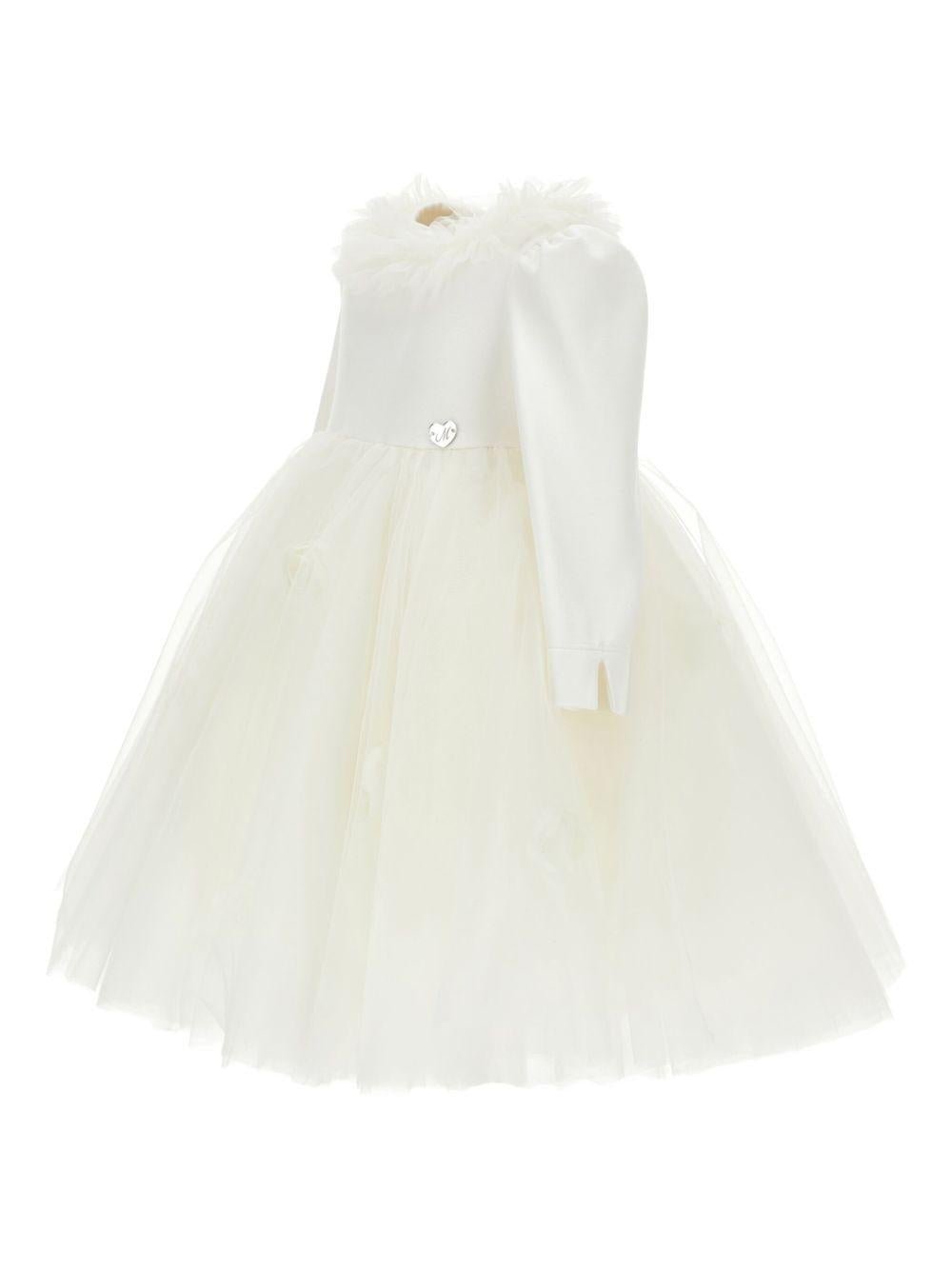 Abito per neonata Monnalisa bianco con maniche lunghe - Rubino Kids