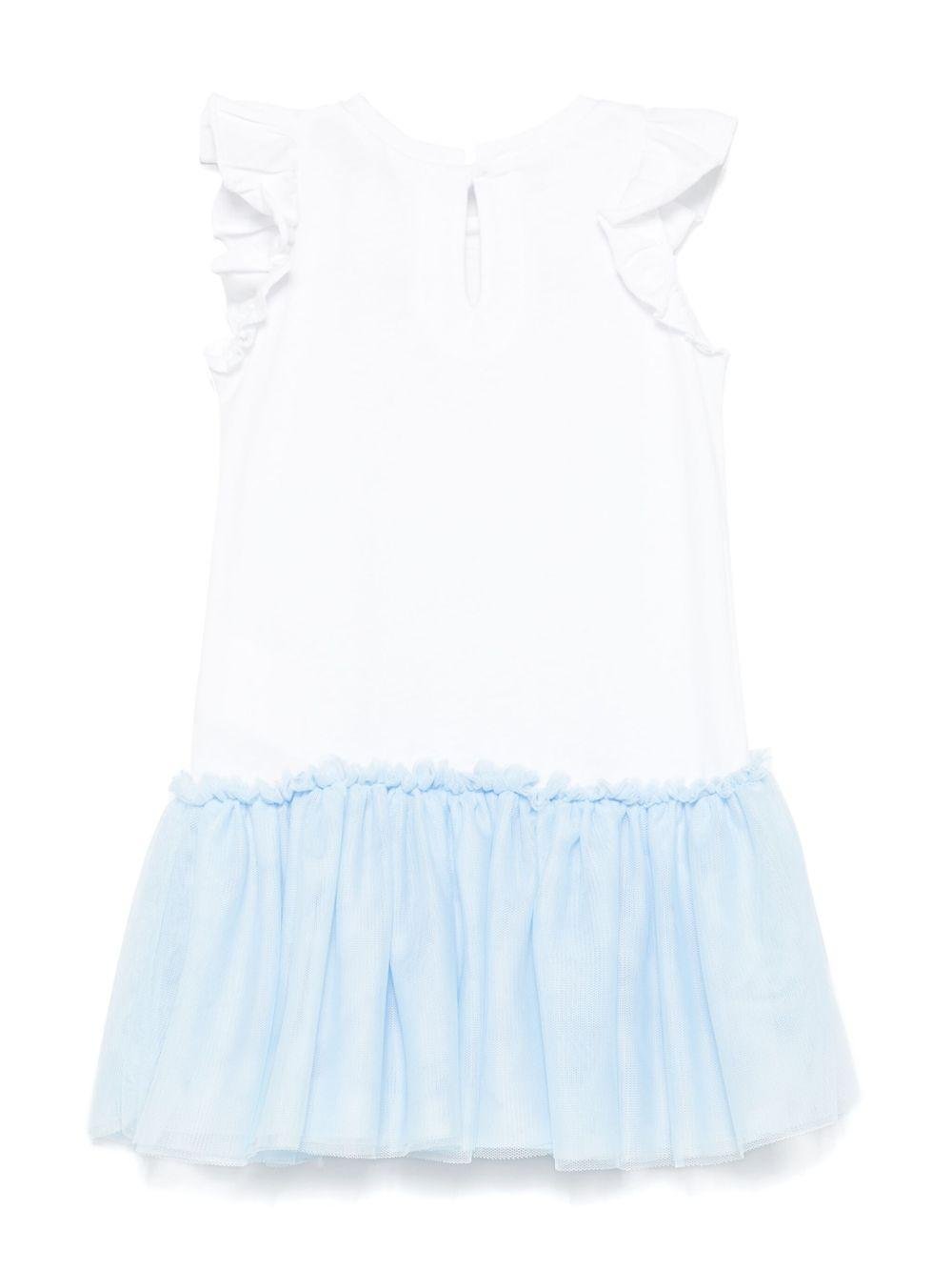 Abito per neonata Monnalisa bianco con stampa grafica x Disney - Rubino Kids