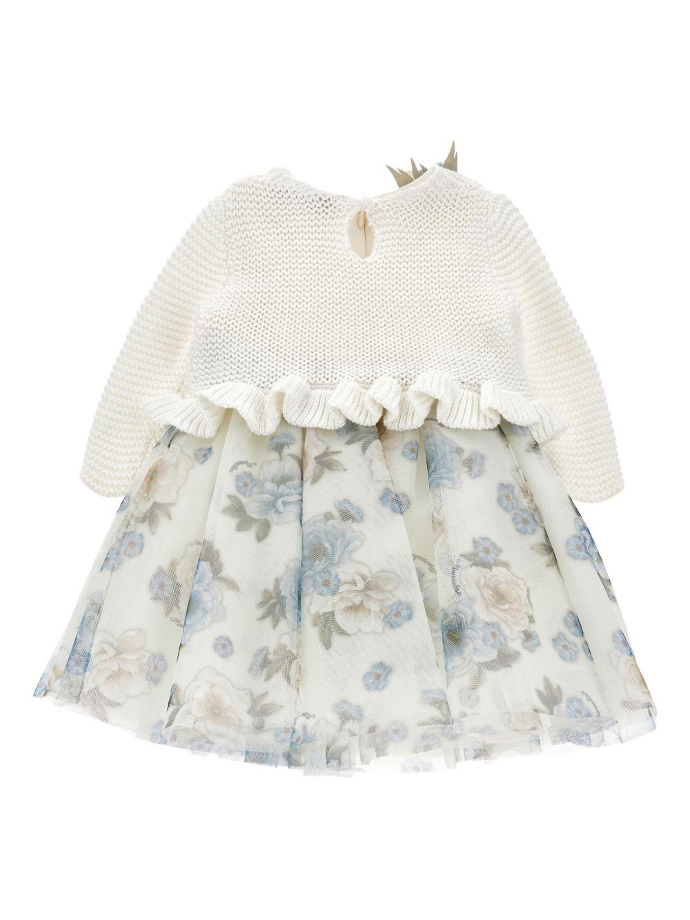 Abito per neonata Monnalisa multicolore con stampa a fiori - Rubino Kids