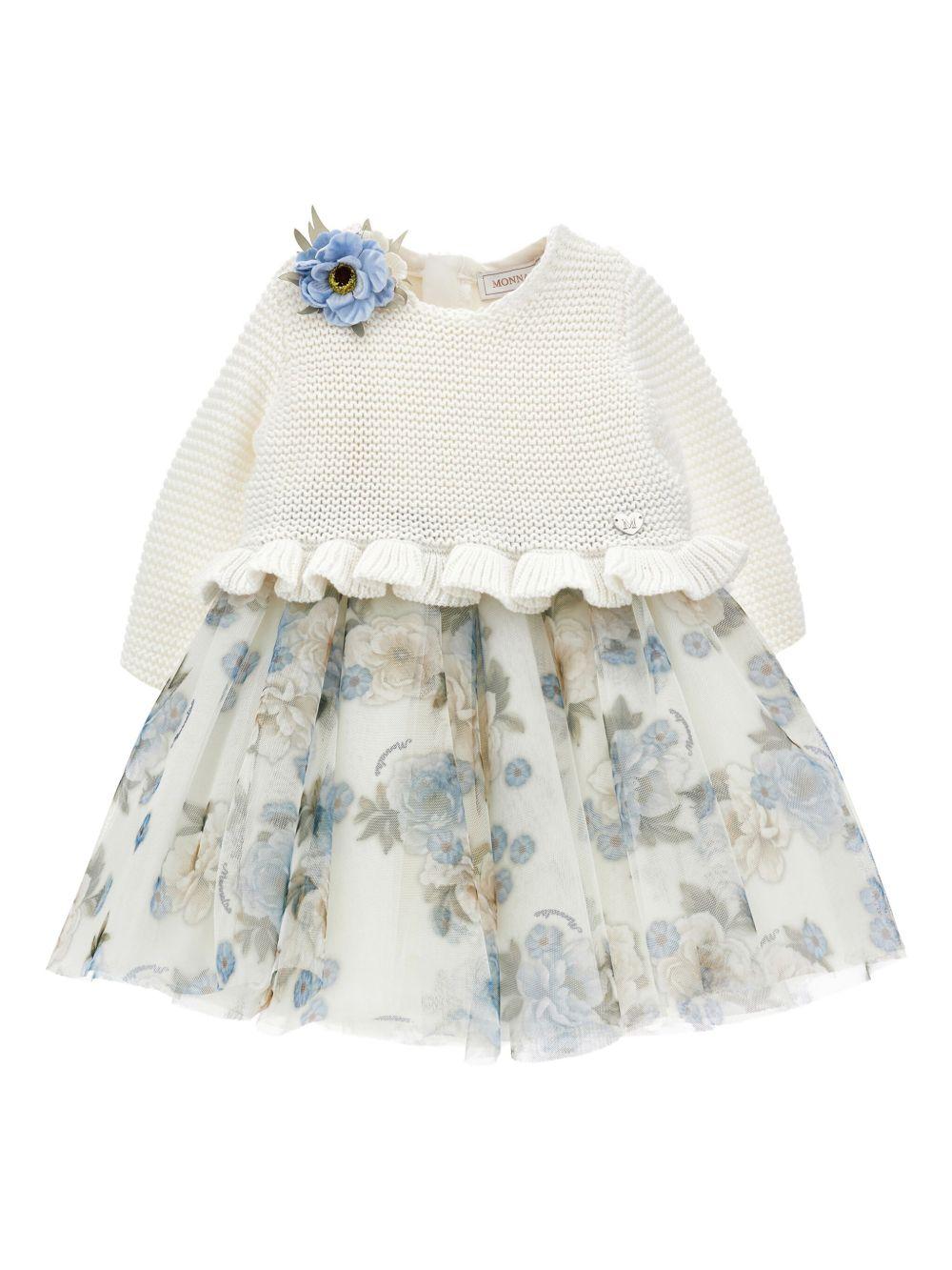 Abito per neonata Monnalisa multicolore con stampa a fiori - Rubino Kids