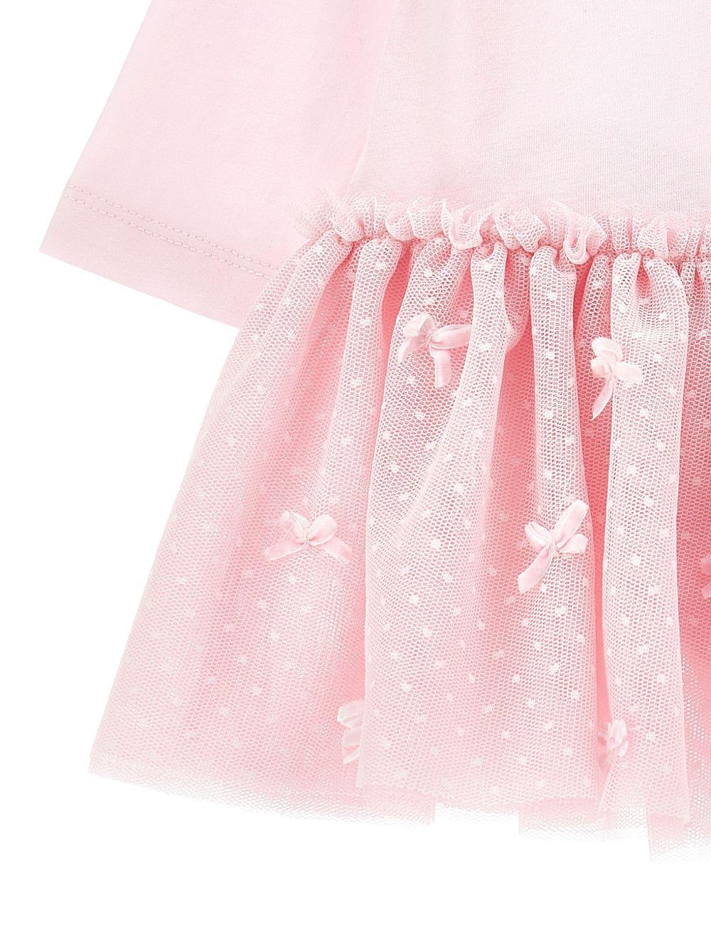 Abito per neonata Monnalisa rosa con dettagli con ruches - Rubino Kids