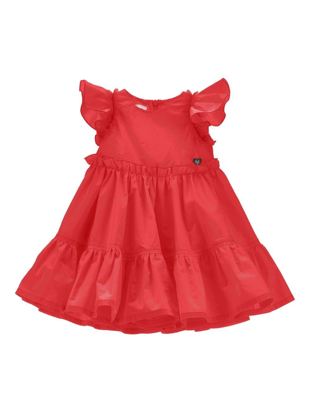 Abito per neonata Monnalisa rosso con ruches - Rubino Kids