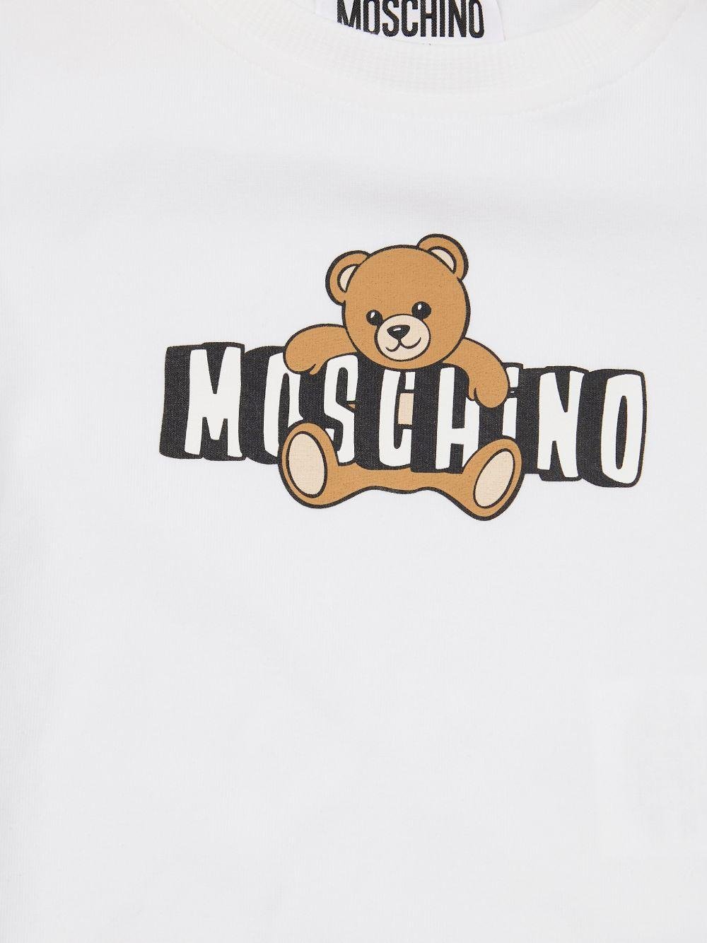Abito per neonata Moschino Kids bianco a maniche corte - Rubino Kids