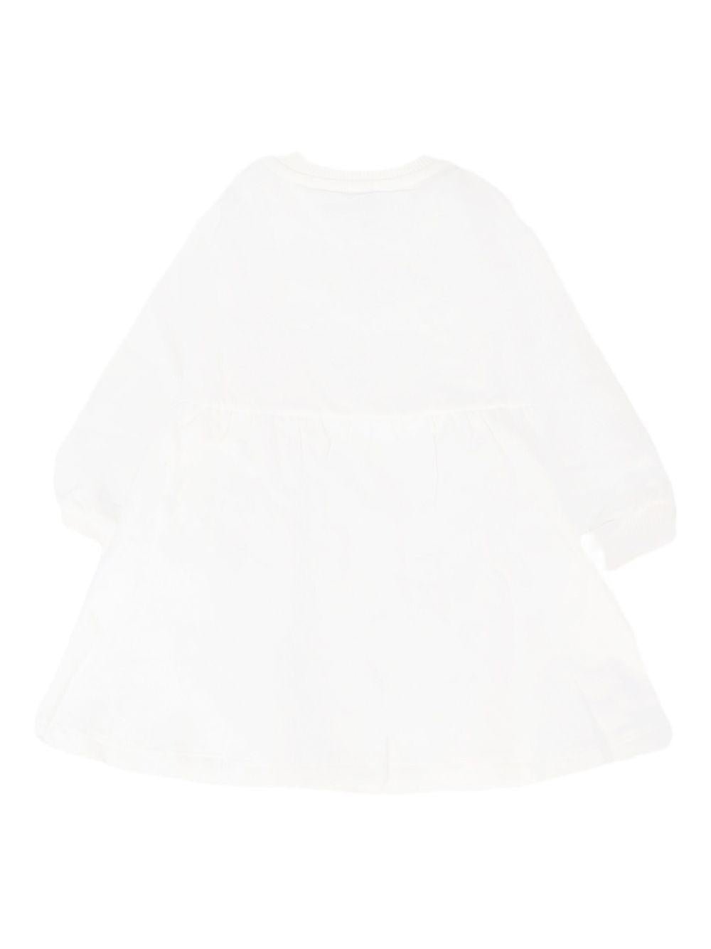 Abito per neonata Moschino Kids bianco con stampa Teddy - Rubino Kids
