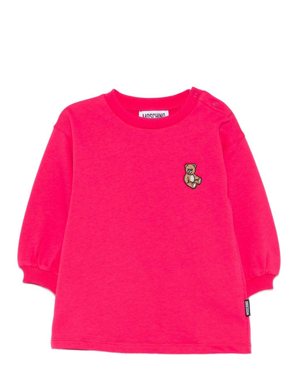Abito per neonata Moschino Kids fucsia con maniche a sbuffo - Rubino Kids