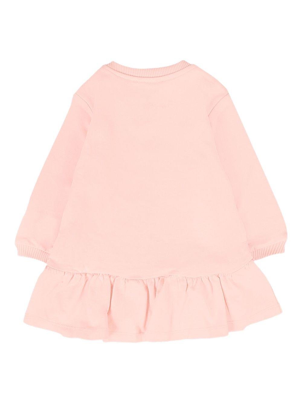 Abito per neonata Moschino Kids rosa con logo Teddy Bear - Rubino Kids