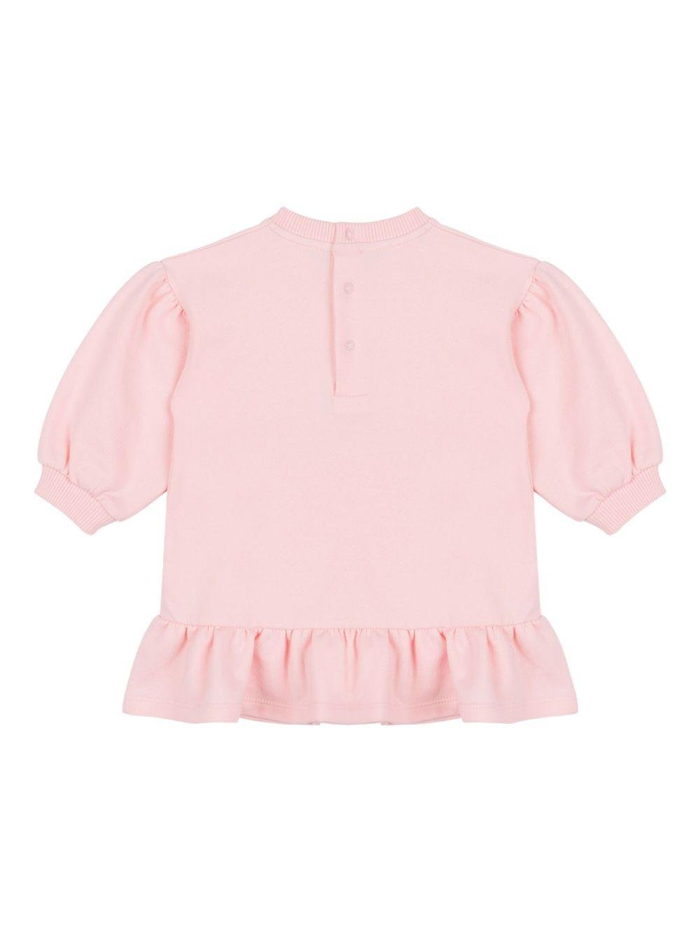 Abito per neonata Moschino Kids rosa con logo Teddy Bear - Rubino Kids