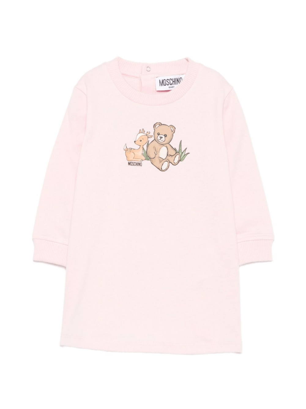 Abito per neonata Moschino Kids rosa con stampa orsetto - Rubino Kids