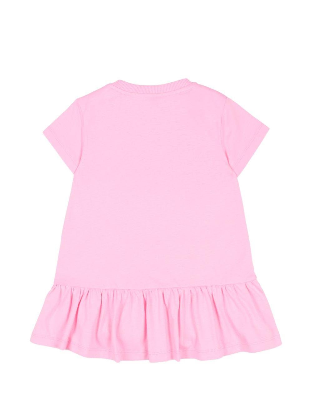 Abito per neonata Moschino Kids rosa con stampa Teddy Bear - Rubino Kids