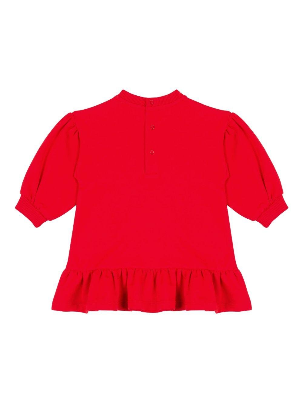 Abito per neonata Moschino Kids rosso con logo Teddy Bear - Rubino Kids