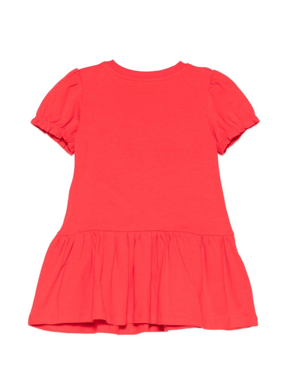 Abito per neonata Moschino Kids rosso con stampa Teddy Bear - Rubino Kids