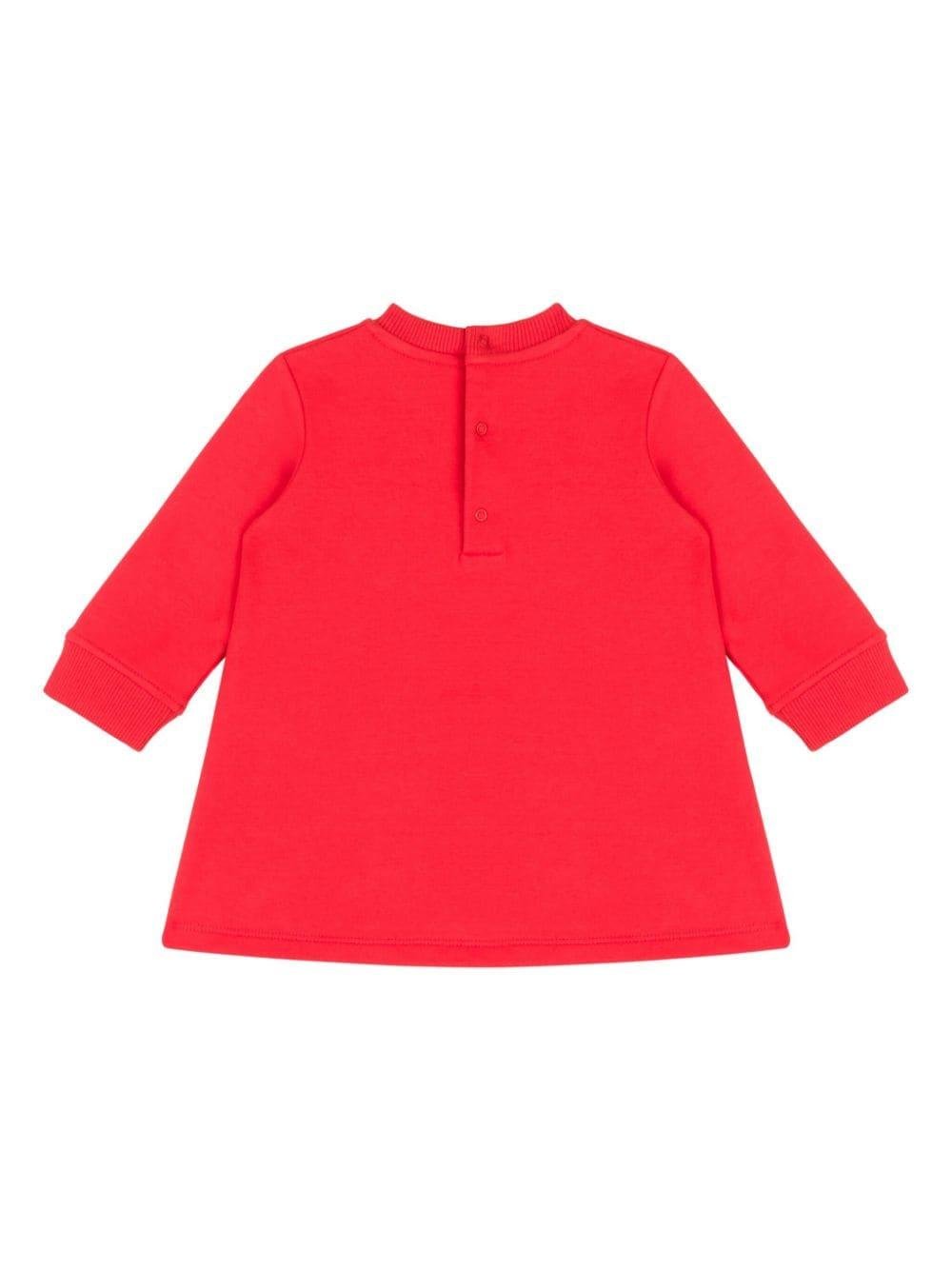 Abito per neonata Moschino Kids rosso con stampa Teddy Bear - Rubino Kids