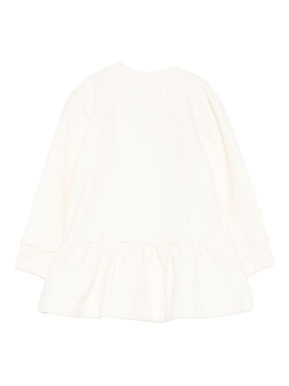 Abito per neonata MSGM Kids bianco con stampa gatto - Rubino Kids