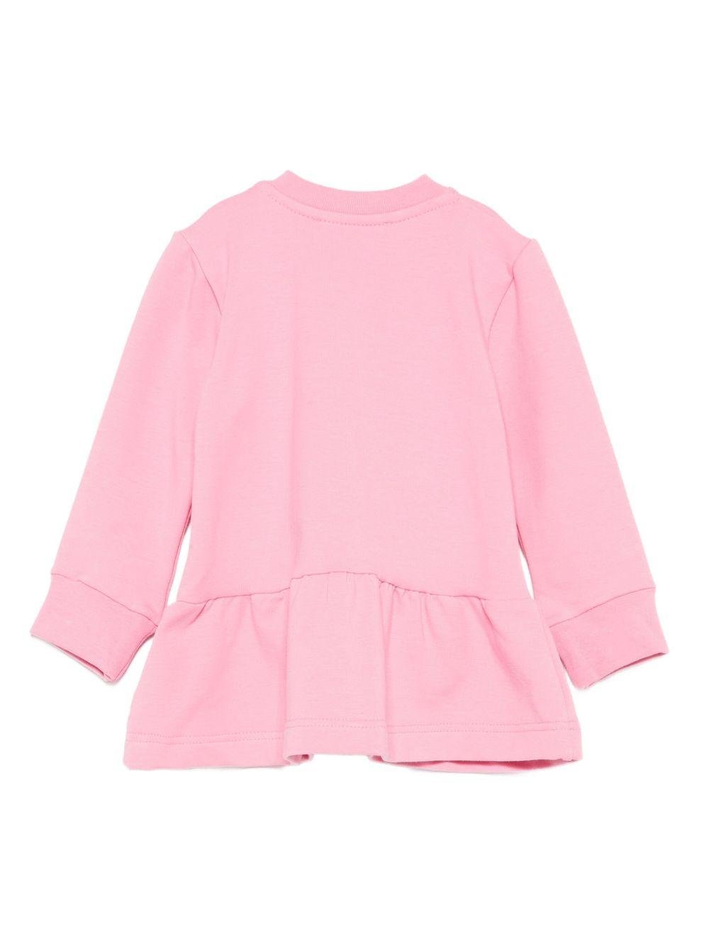 Abito per neonata MSGM Kids rosa con stampa di gatto - Rubino Kids
