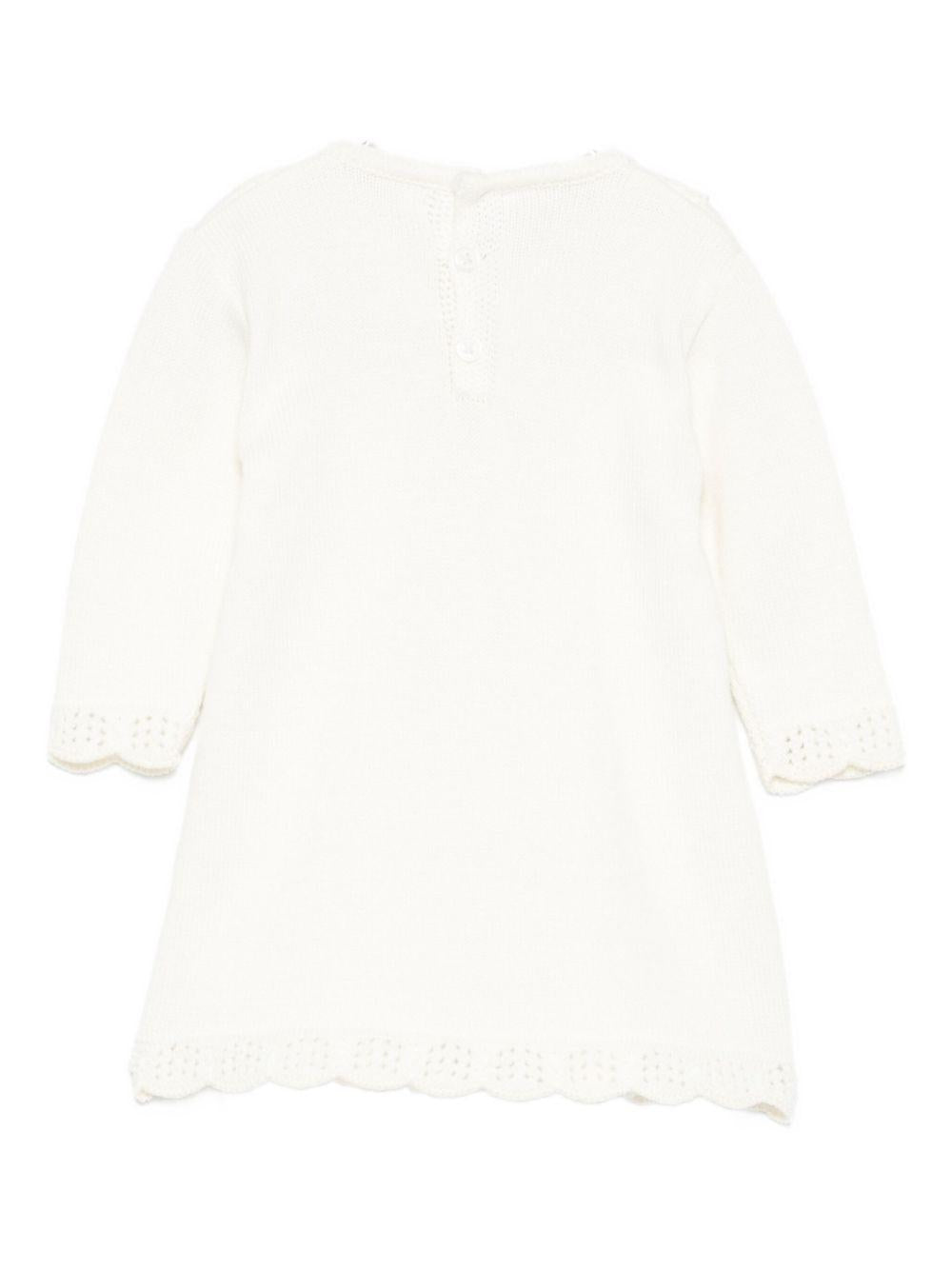 Abito per neonata Paz Rodríguez bianco con orlo smerlato - Rubino Kids