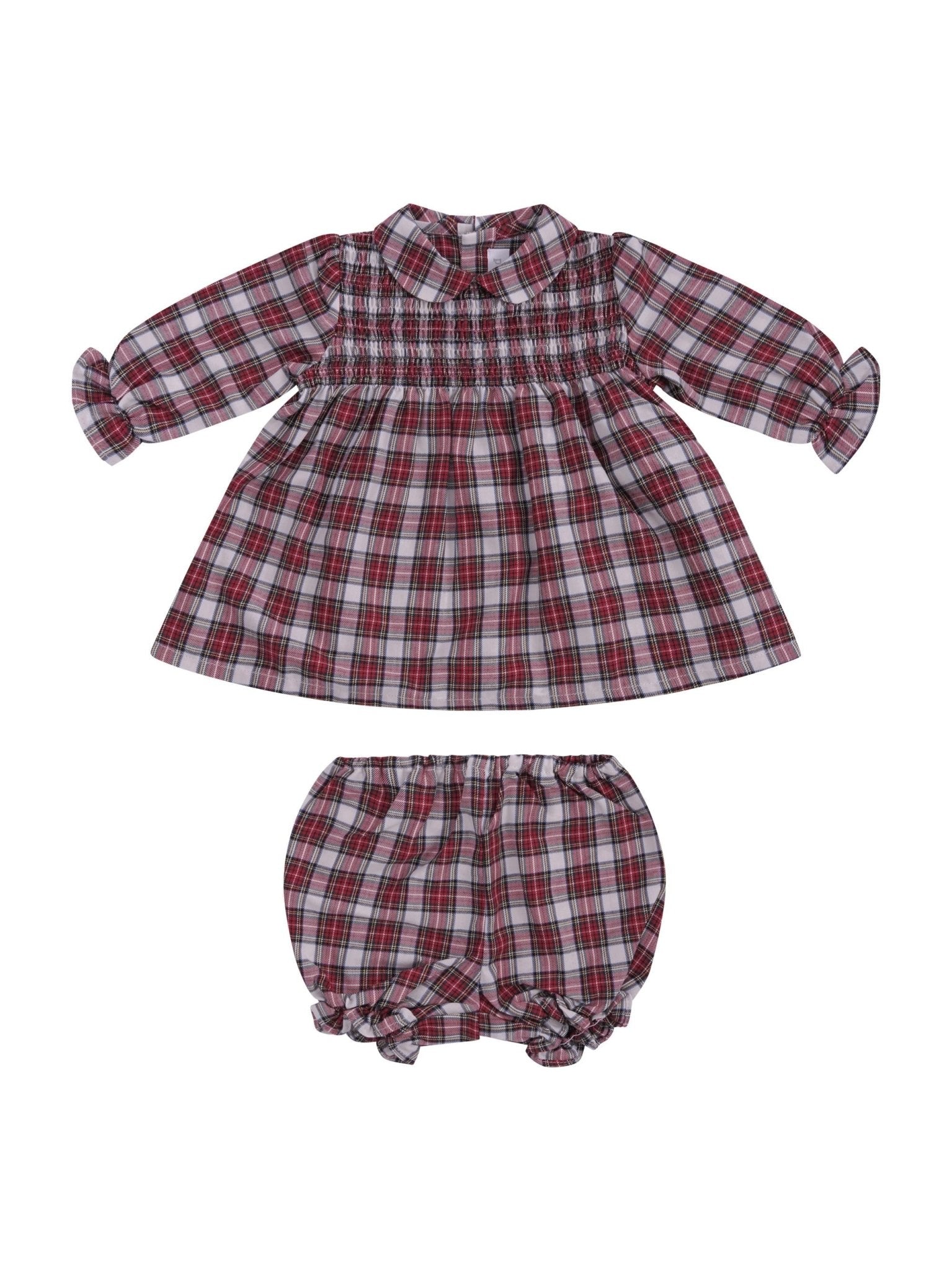 Abito per neonata Pepecè rosso con motivo a quadri - Rubino Kids