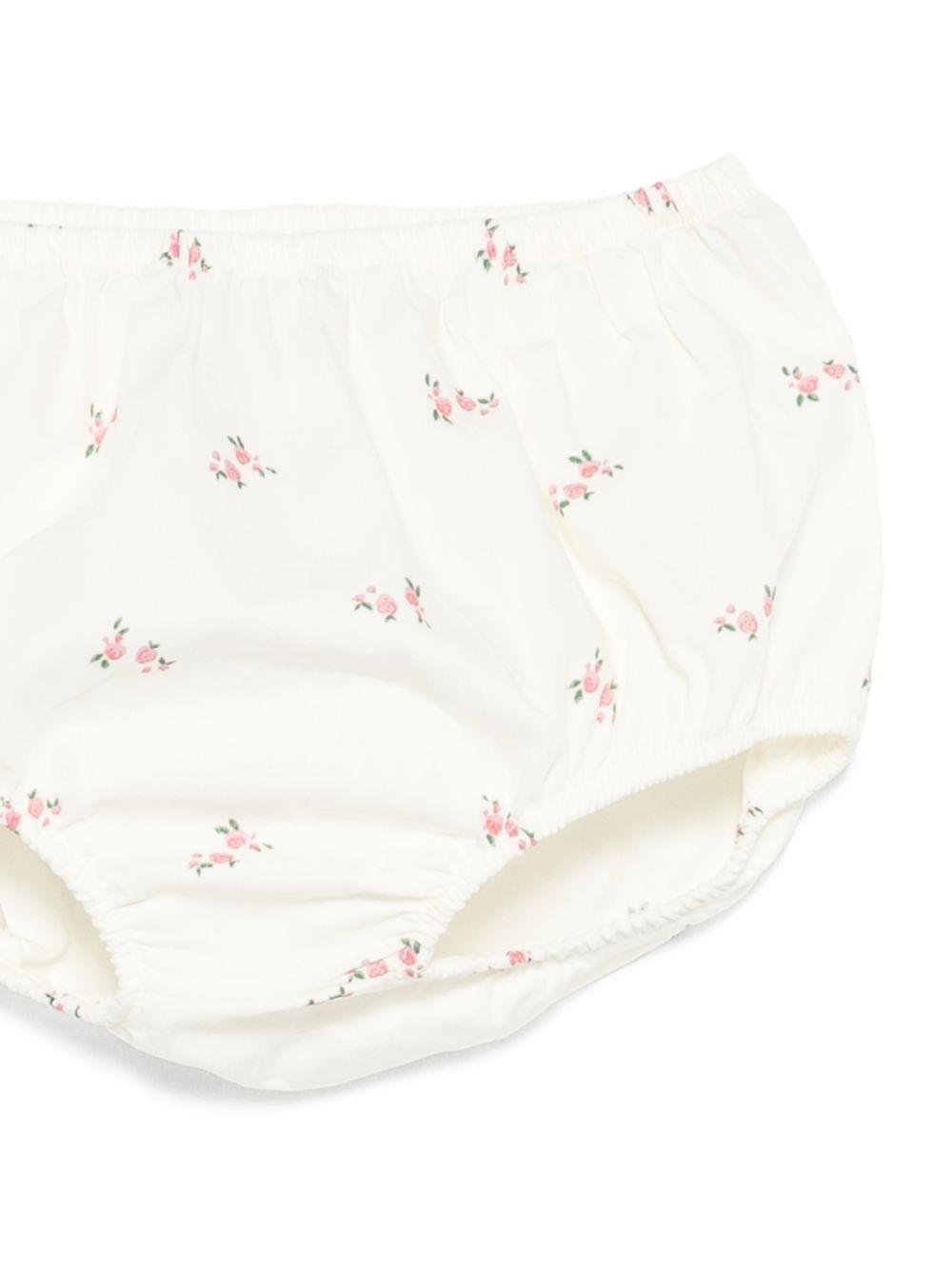 Abito per neonata Petit Bateau bianco con stampa a fiori - Rubino Kids