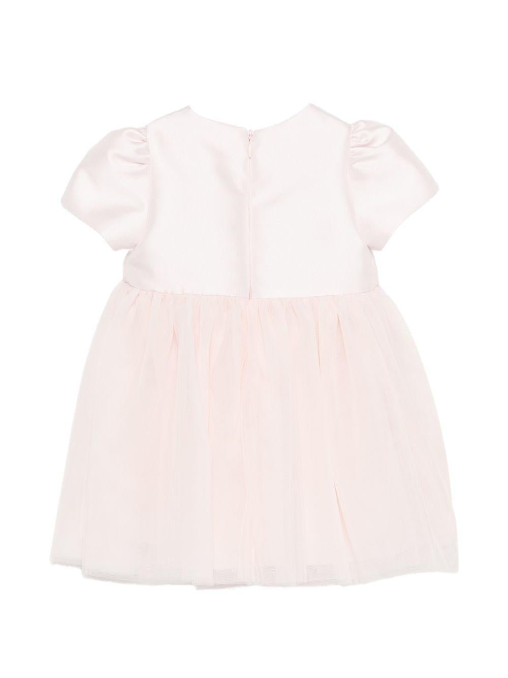 Abito per neonata Simonetta rosa con applicazione floreale - Rubino Kids