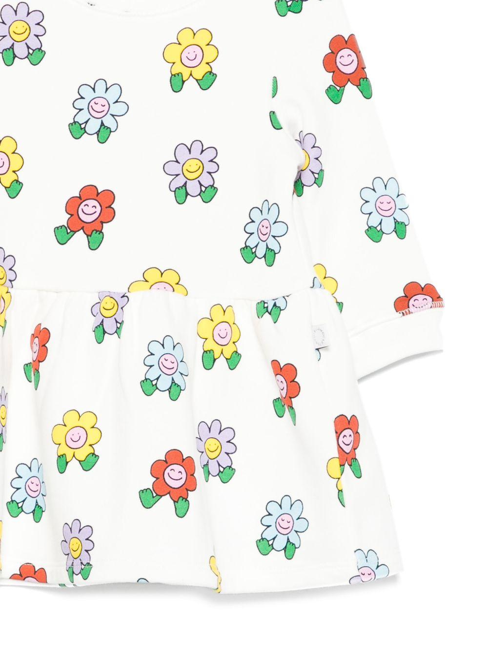 Abito per neonata Stella McCartney Kids bianco a fiori - Rubino Kids