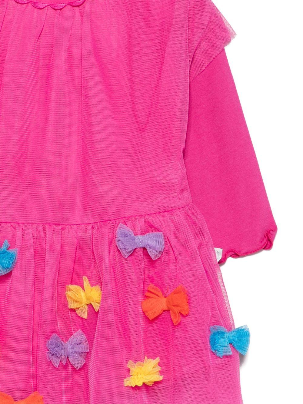 Abito per neonata Stella McCartney Kids fucsia con dettagli in tulle - Rubino Kids