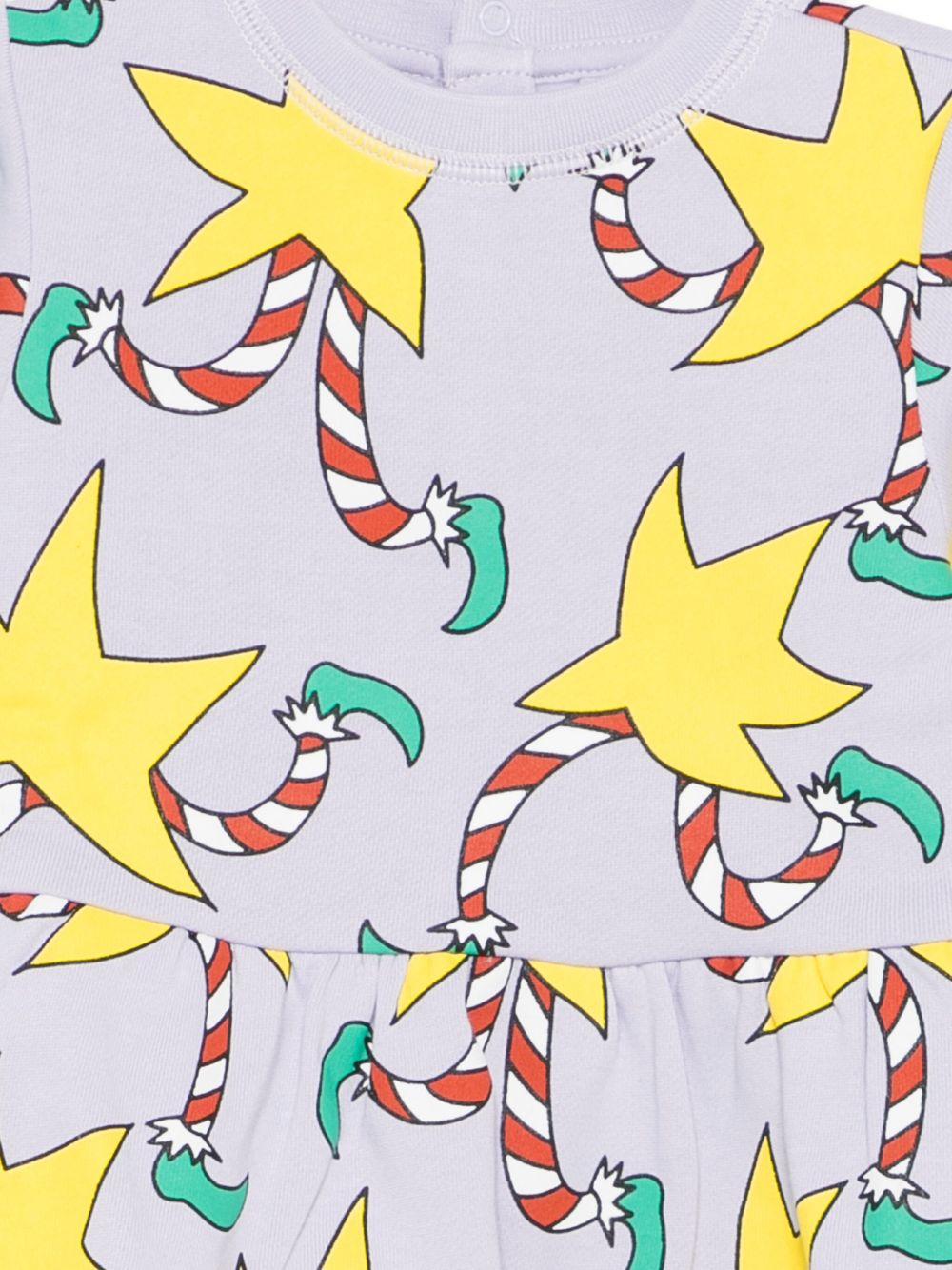 Abito per neonata Stella McCartney Kids multicolor con stampa e gonna con arricciatura - Rubino Kids