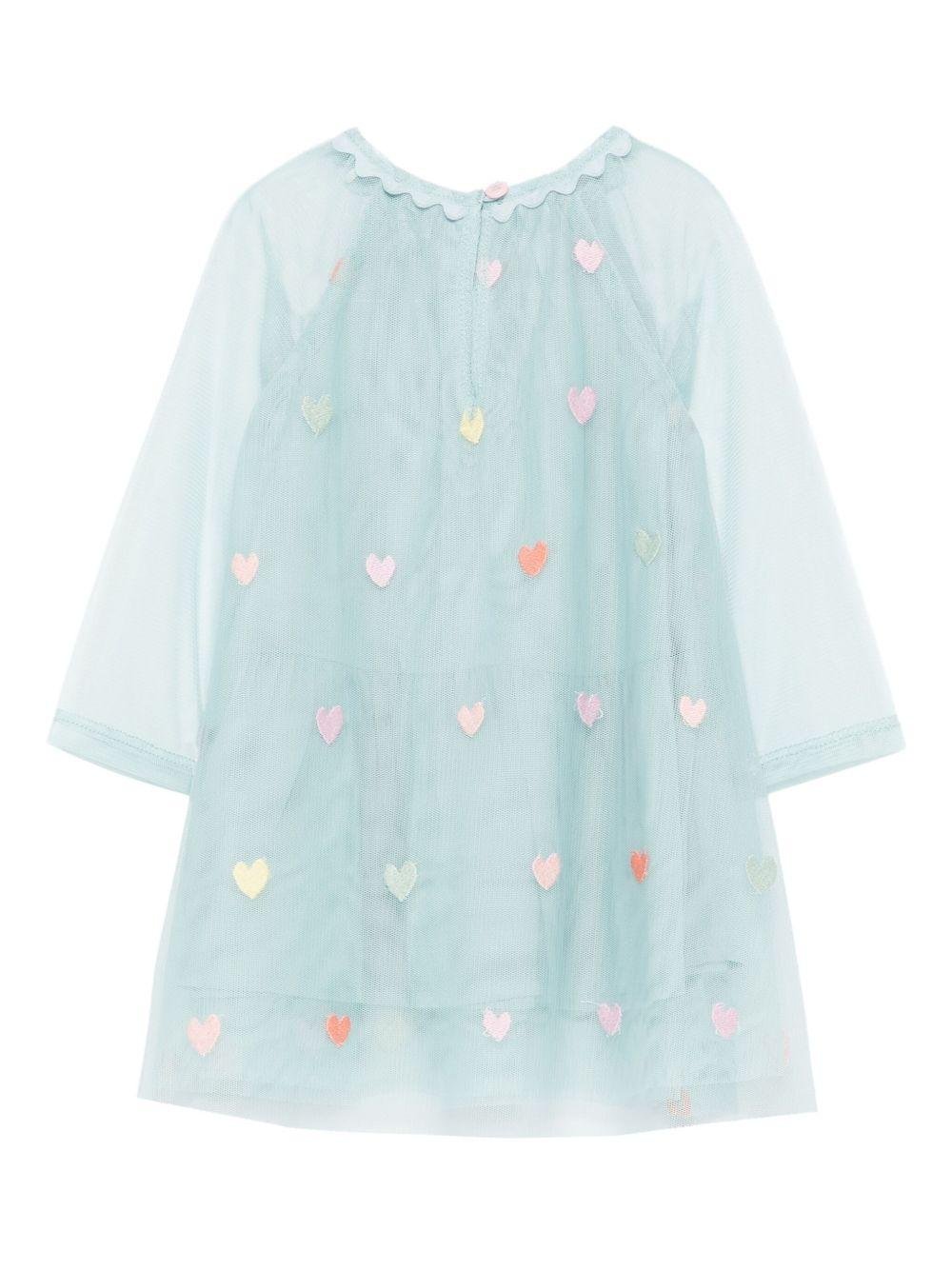 Abito per neonata Stella McCartney Kids verde con decorazioni e tulle - Rubino Kids