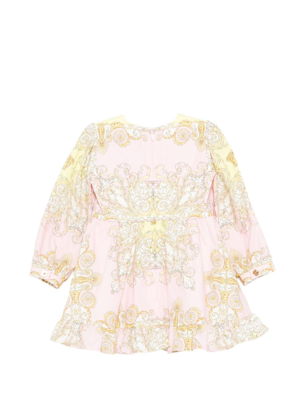 Abito per neonata Versace Kids rosa con dettaglio fibbia dorata - Rubino Kids