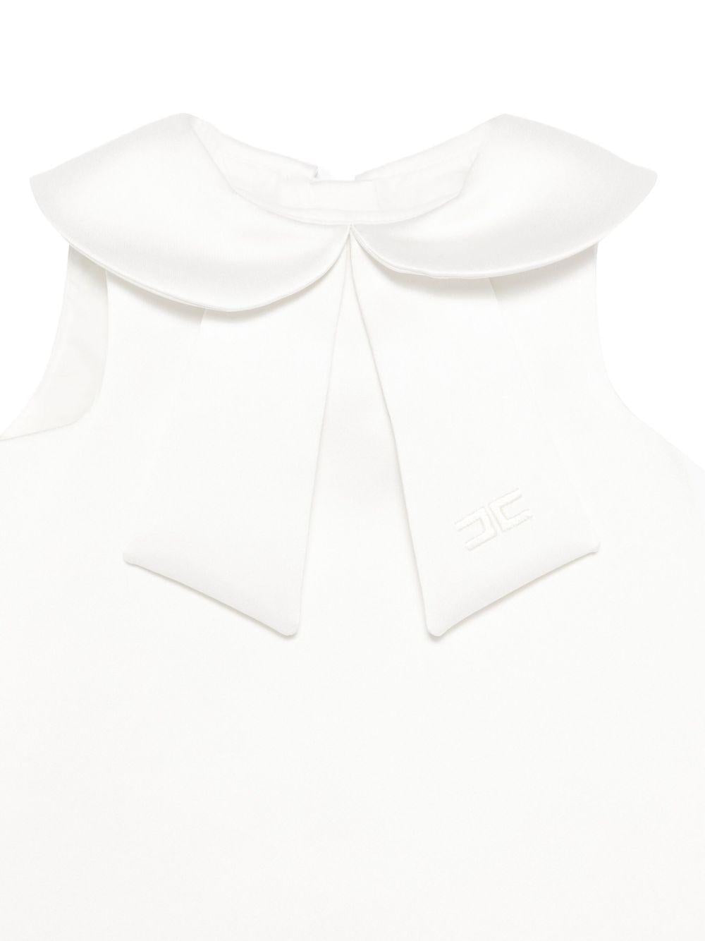 Abito smanicato per neonata Elisabetta Franchi La Mia Bambina bianco con colletto Peter Pan - Rubino Kids