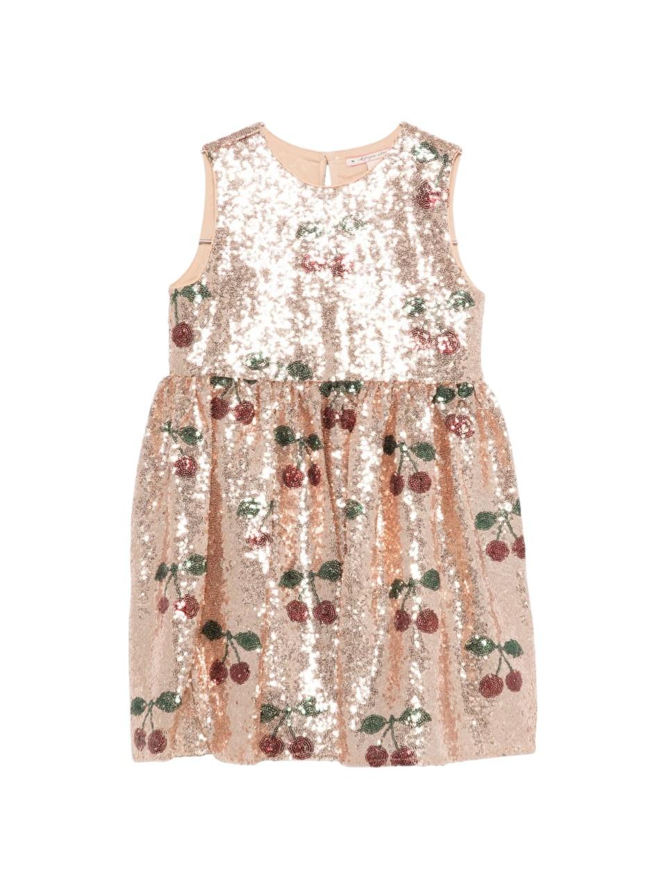 Abito Starla per bambina Konges Sløjd rosa con decorazione a paillettes - Rubino Kids