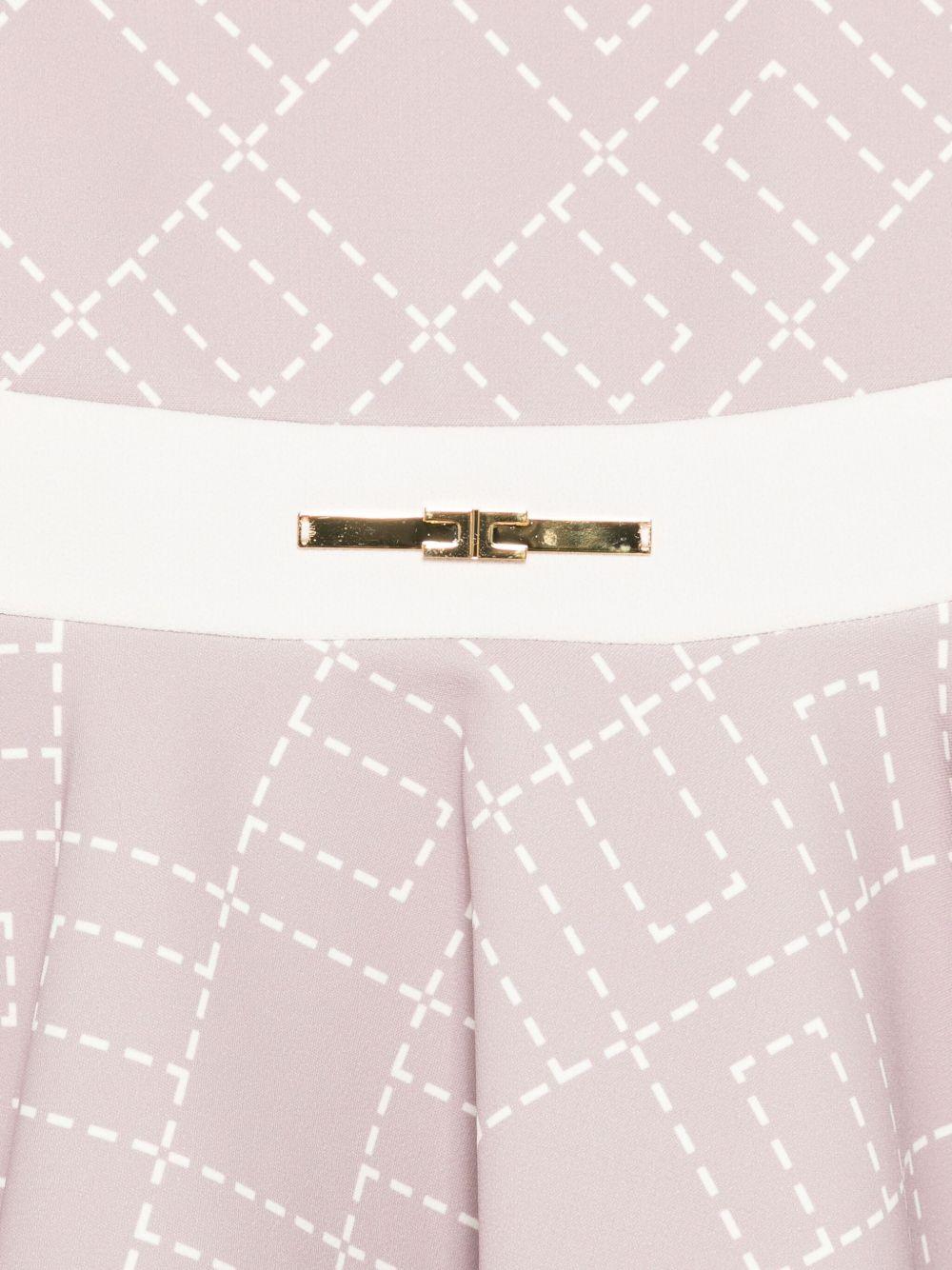 Abito svasato per neonata Elisabetta Franchi La Mia Bambina rosa con stampa - Rubino Kids