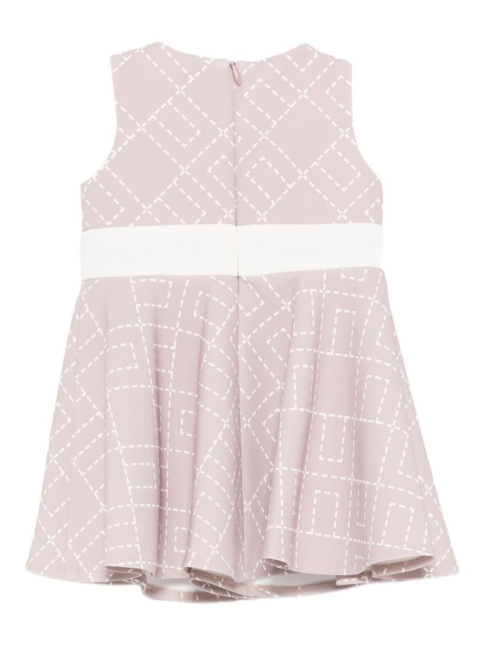 Abito svasato per neonata Elisabetta Franchi La Mia Bambina rosa con stampa - Rubino Kids