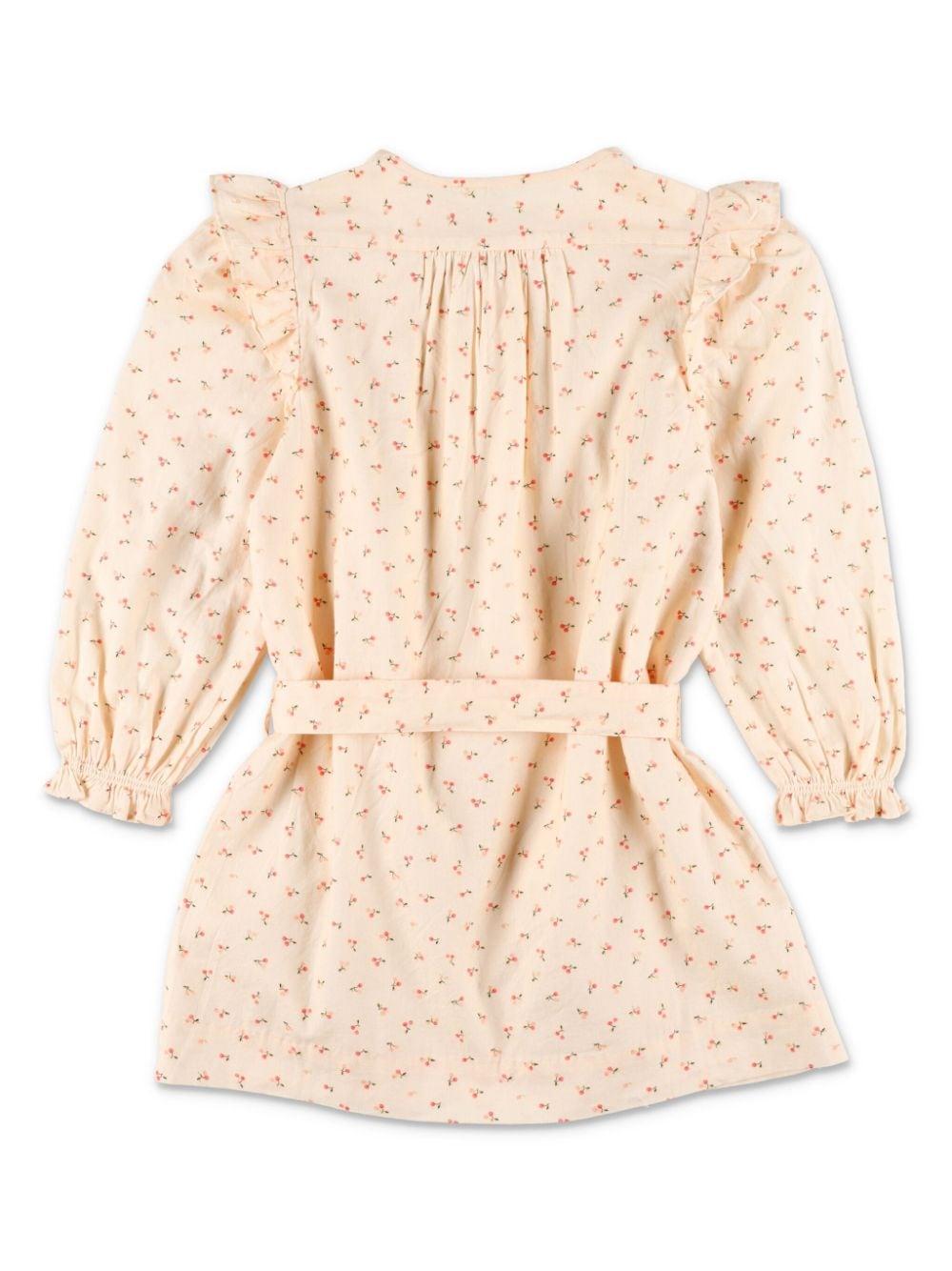 Abito Tosca con stampa per bambina Bonpoint rosa con scollo rotondo - Rubino Kids