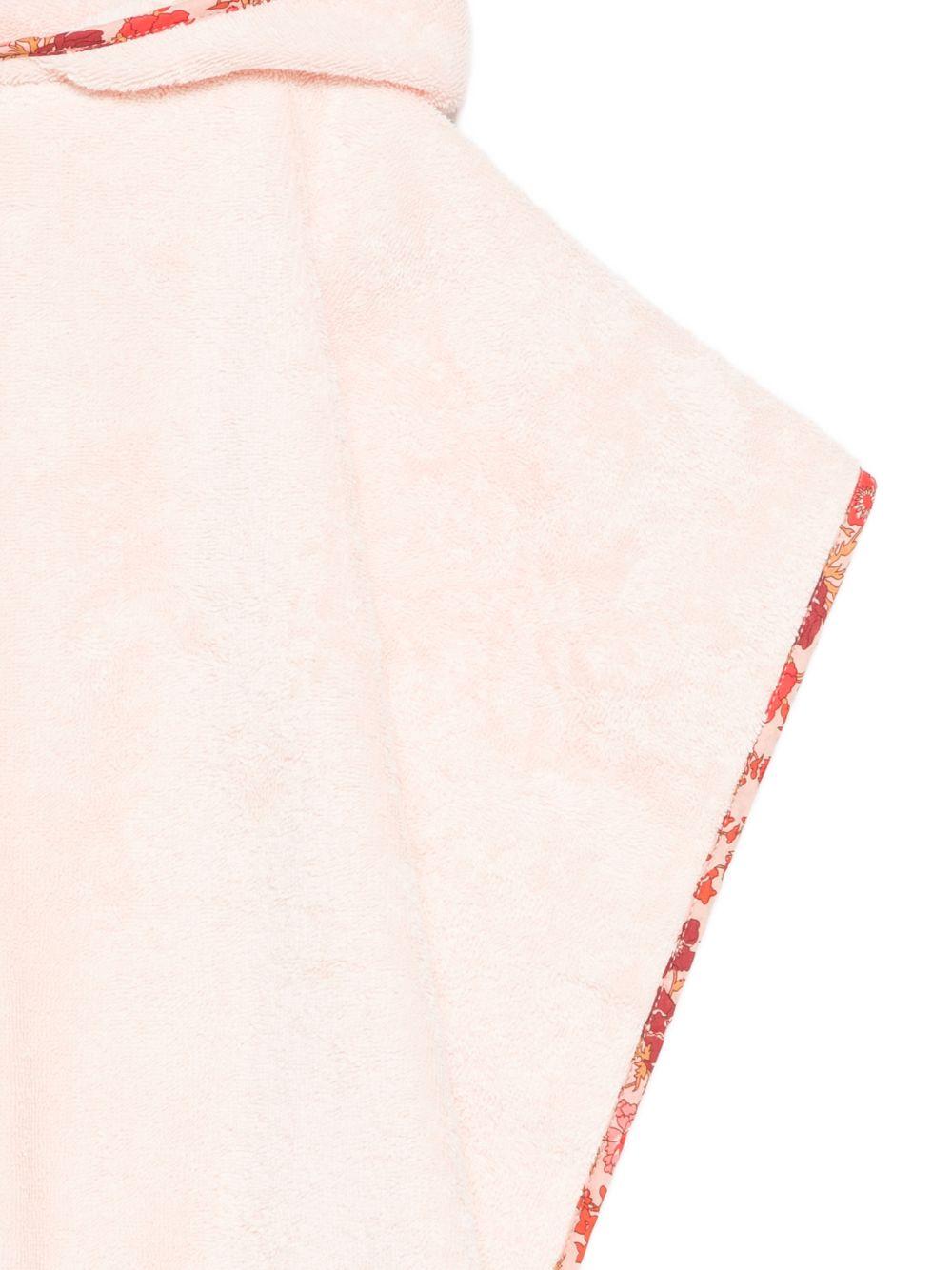 Accappatoio per bambina Bonpoint rosa con rifinitura a fiori - Rubino Kids