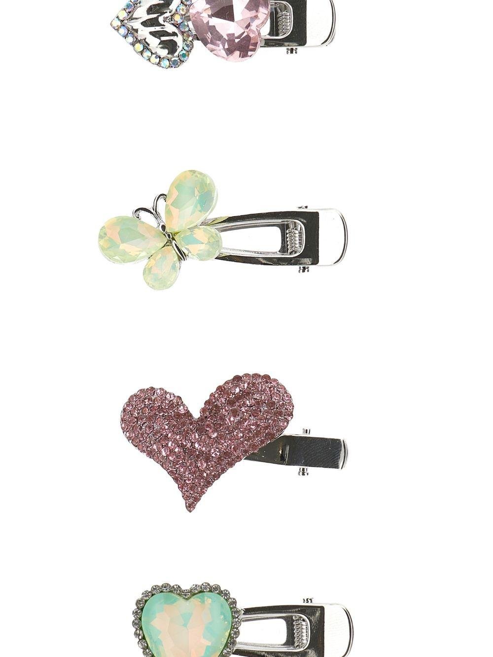 Accessori per capelli per bambina Monnalisa argento a farfalla e cuore - Rubino Kids