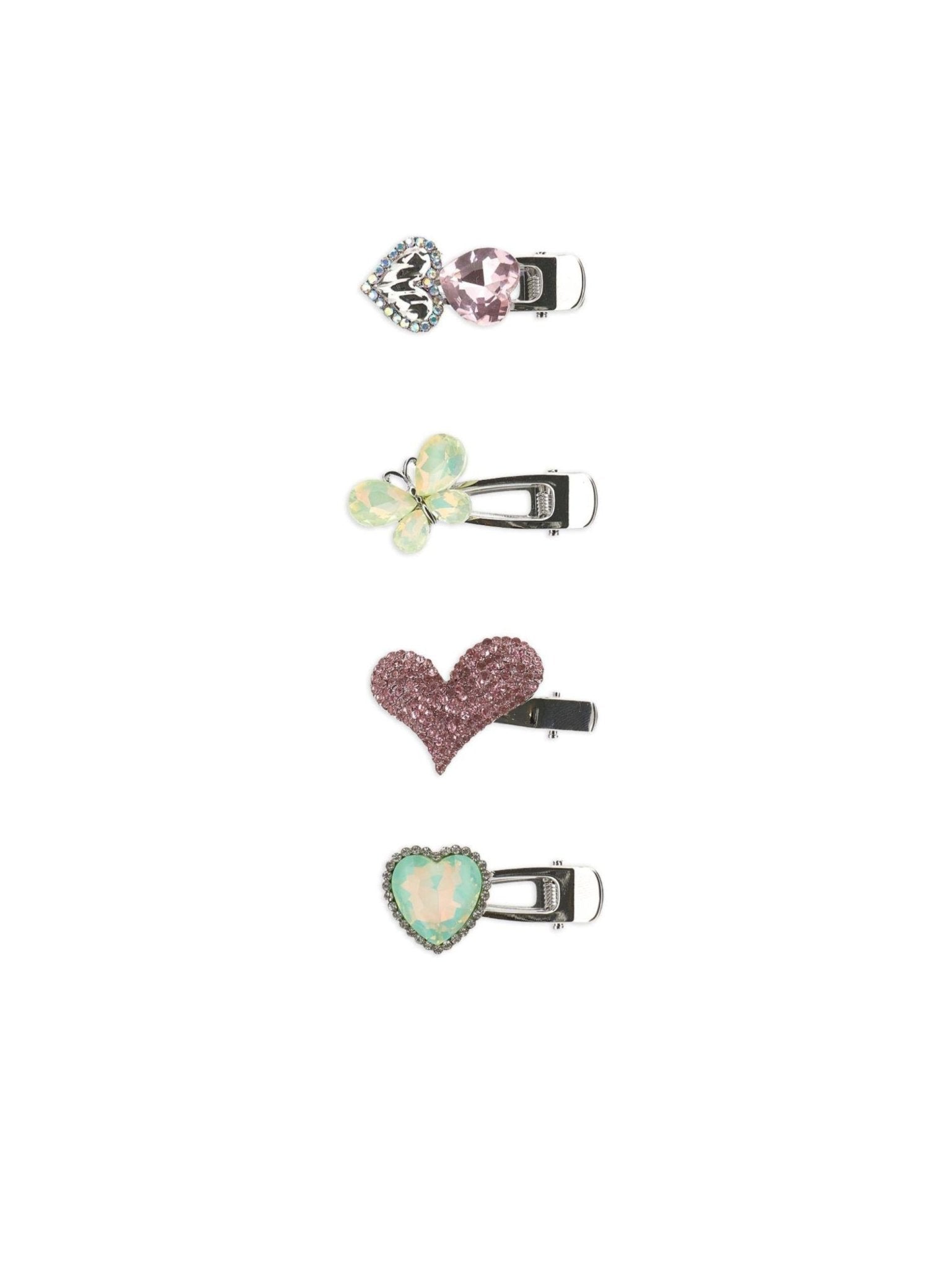 Accessori per capelli per bambina Monnalisa argento a farfalla e cuore - Rubino Kids