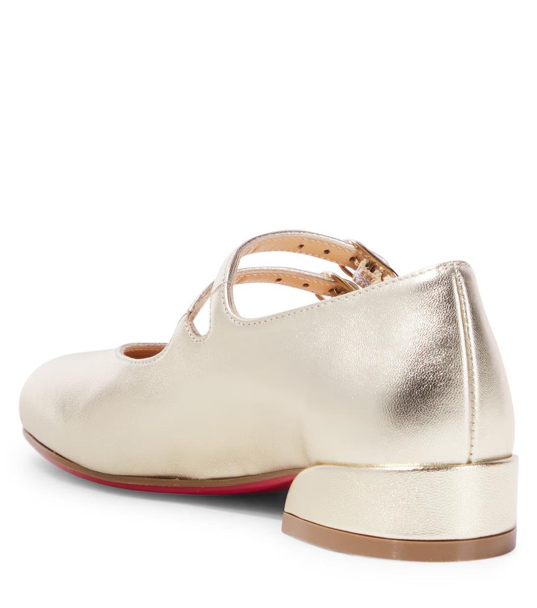Ballerina per bambina Christian Louboutin Kids color platino con suola rossa - Rubino Kids