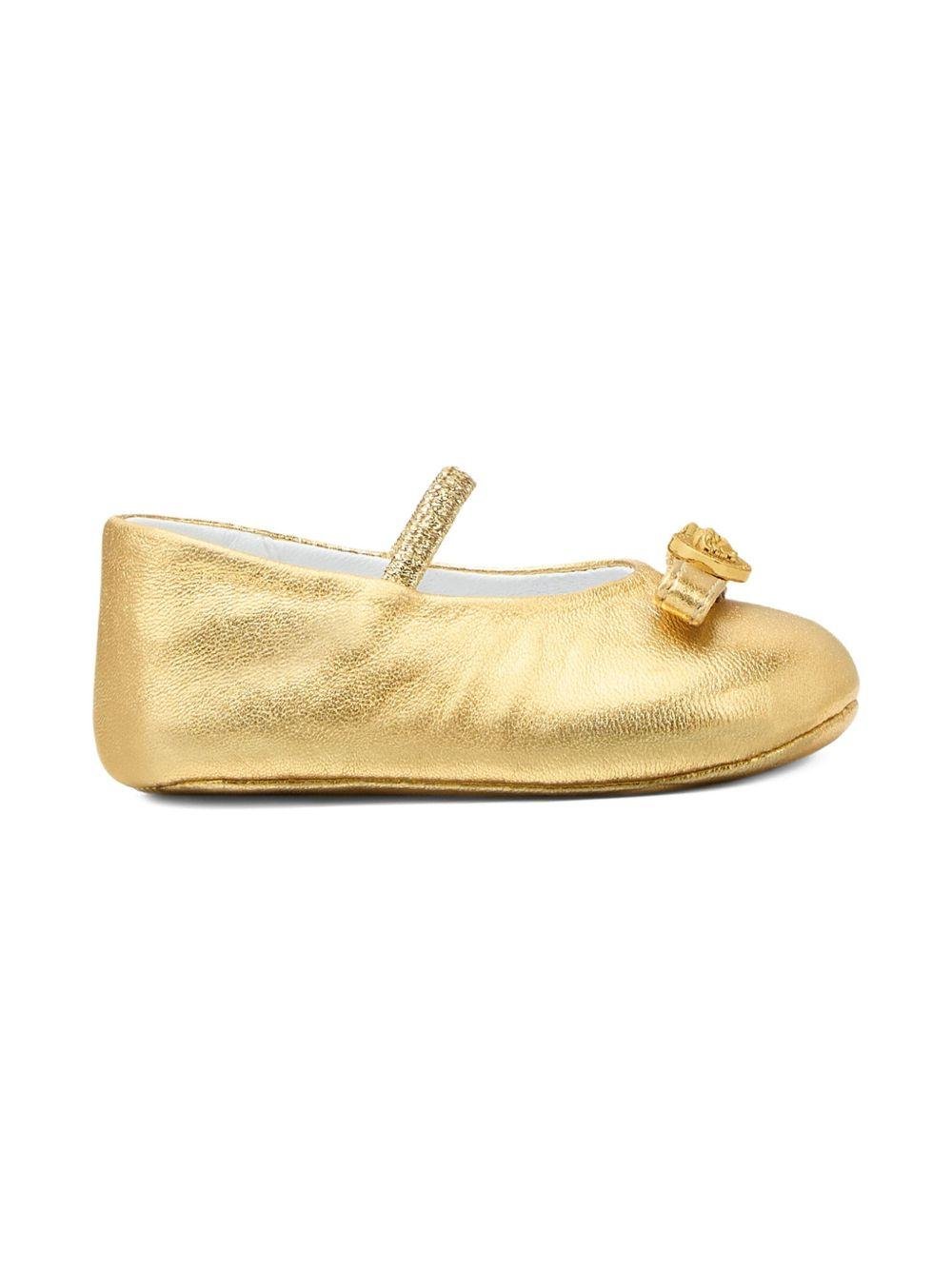 Ballerine Gianni Ribbon per neonata Versace Kids color oro - Rubino Kids