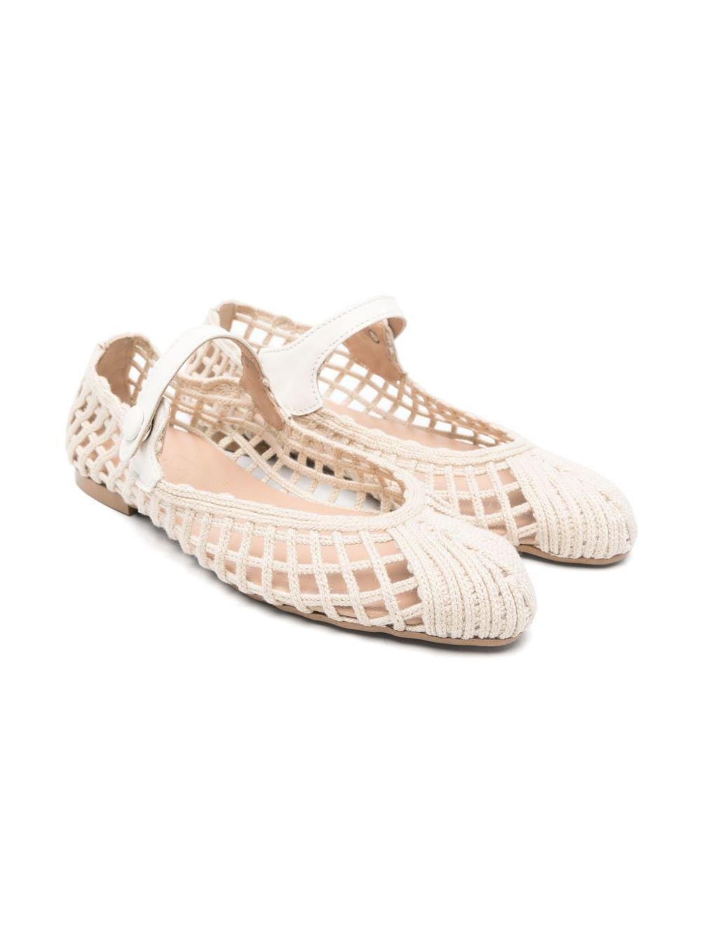 Ballerine in pelle per bambina Eli1957 beige con cinturino - Rubino Kids