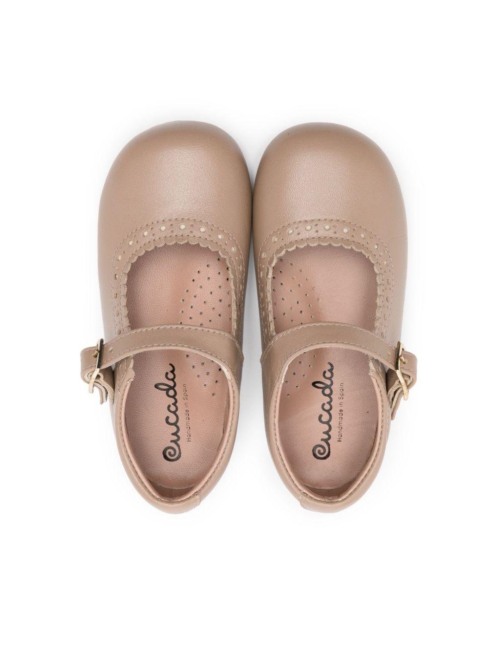 Ballerine in pelle per neonata Eli1957 beige con dettagli traforati - Rubino Kids
