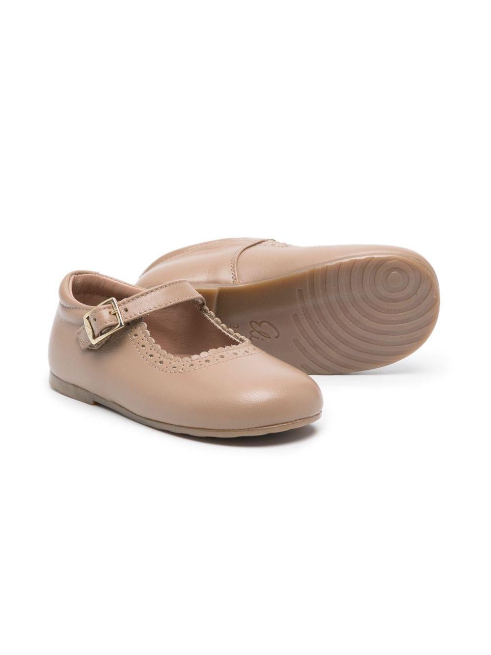 Ballerine in pelle per neonata Eli1957 beige con dettagli traforati - Rubino Kids