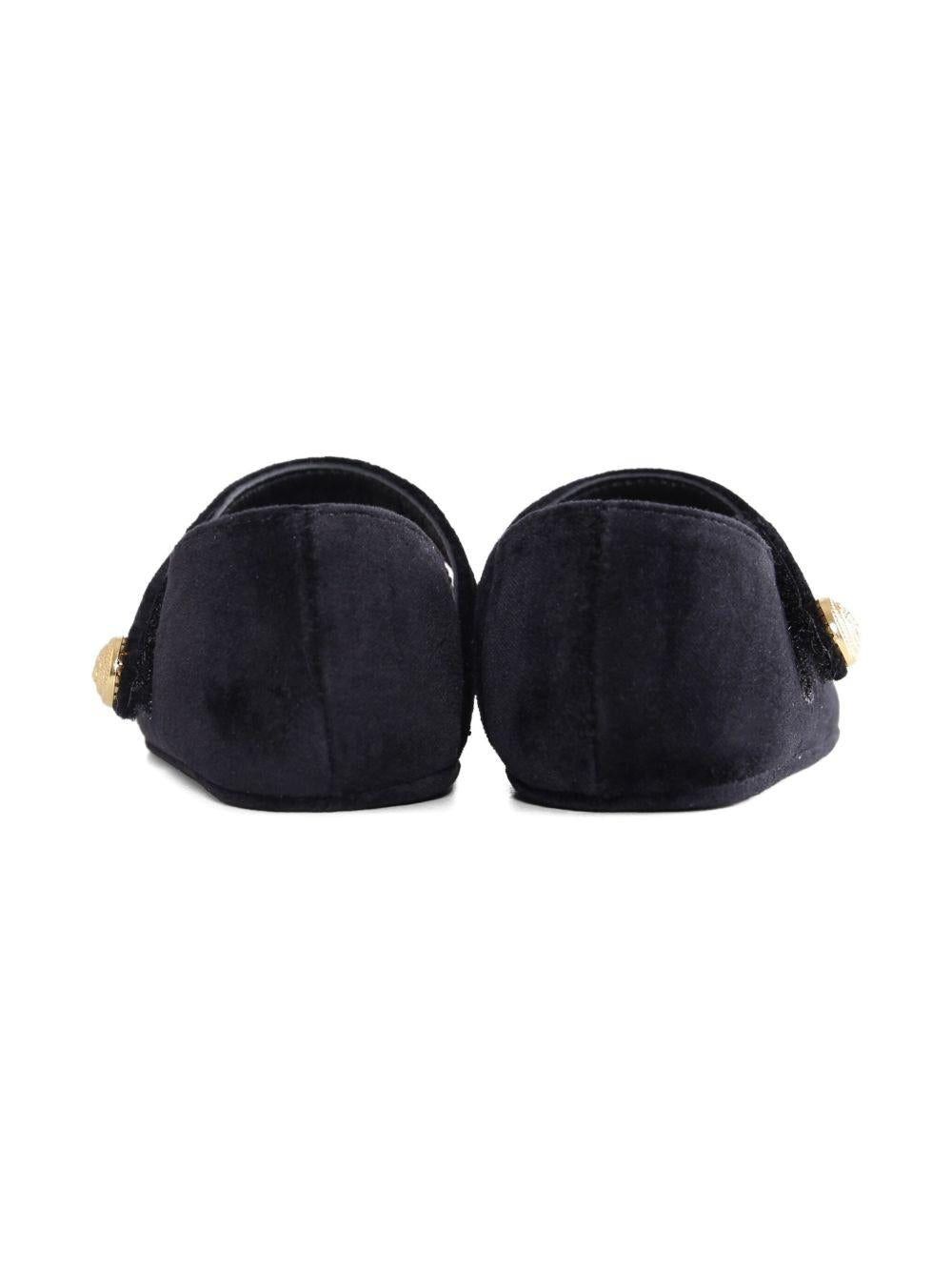 Ballerine in velluto per neonato Balmain Kids nero con fiocco - Rubino Kids