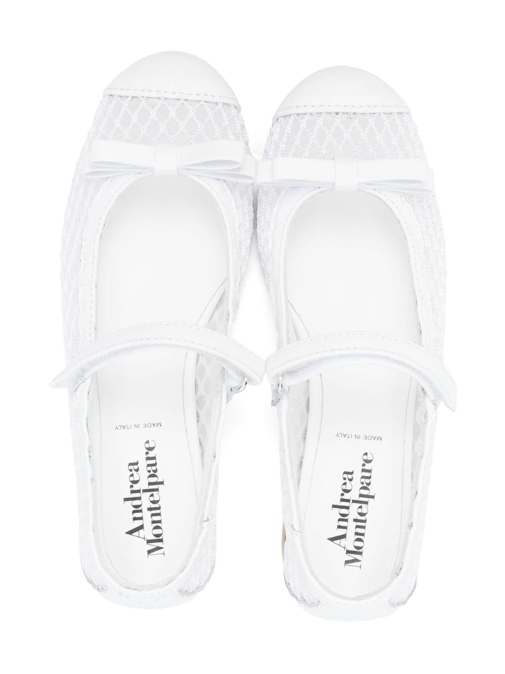 Ballerine per bambina Andrea Montelpare bianche con strato a rete - Rubino Kids