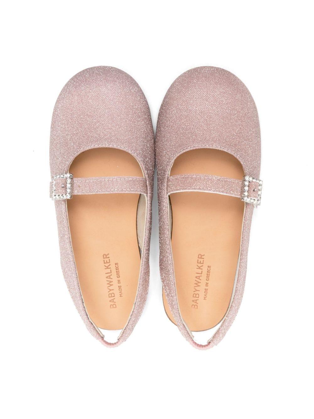 Ballerine per bambina BabyWalker Mary Jane rosa con dettagli glitter - Rubino Kids